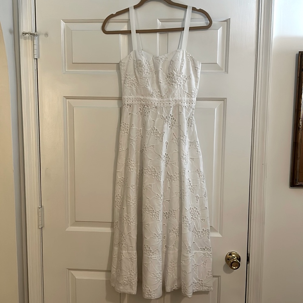 NWT Lilly Pulitzer Fawn Eyelet Midi Dress in White,      Sz 00